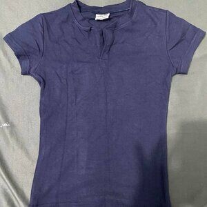 Navy Short Sleeve Top